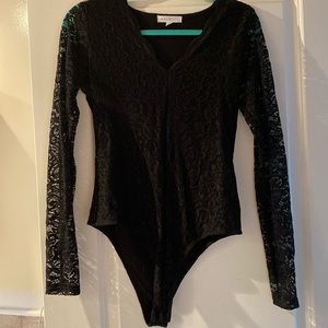 W Socialite Black Lace Bodysuit